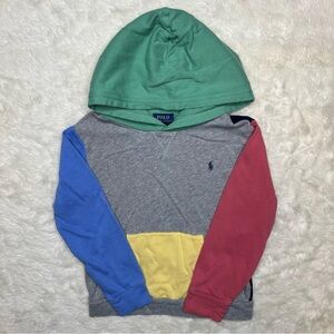 Polo Ralph Lauren Colour-Block Spa Terry Hoodie Grey & Multicoloured Size 7